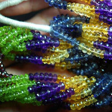Load image into Gallery viewer, Multi Gemstone Faceted Rondelle Loose Gemstone Spacer Beads Strand 7&quot; 5mm 6mm - Jalvi &amp; Co.