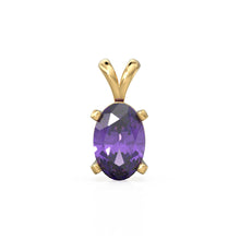 Load image into Gallery viewer, Natural Amethyst Charm, 18k Solid Gold Charm, Handmade Gold Charm, Purple Amethyst Gemstone Pendant Necklace, February Birthstone Charm - Jalvi & Co.