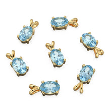 Load image into Gallery viewer, Natural Aquamarine Charm, 18k Solid Gold Charm, Handmade Gold Charm, Blue Aquamarine Gemstone Pendant Necklace, March Birthstone Charm - Jalvi & Co.