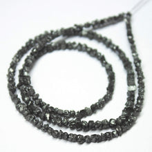 Load image into Gallery viewer, Natural Black Diamond Uncut Rough Loose Gemstone Beads 3mm 3.5mm 15.5&quot; - Jalvi &amp; Co.