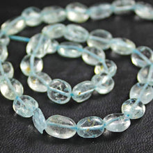 Load image into Gallery viewer, Natural Blue Aquamarine Smooth Oval Beads 9mm 11mm 13.5inches - Jalvi &amp; Co.