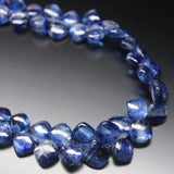 Natural Blue Kyanite Smooth Cushion Drops Gemstone Loose Beads Strand 7mm 8mm 4