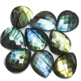 Natural Blue Labradorite Faceted Pear Drop Gemstone Loose Beads 1pc 16x12mm