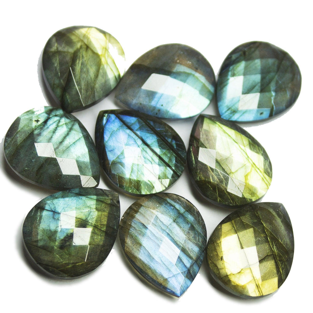 Natural Blue Labradorite Faceted Pear Drop Gemstone Loose Beads 1pc 16x12mm - Jalvi & Co.