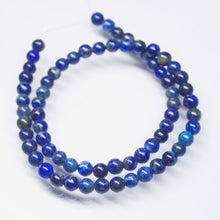 Load image into Gallery viewer, Natural Blue Lapis Lazuli Smooth Round Beads 6mm 15inches - Jalvi &amp; Co.