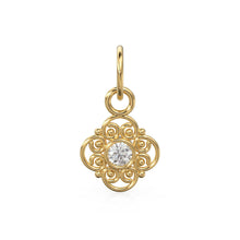 Load image into Gallery viewer, Natural Diamond Antique Charm / 18k Solid Gold Charm / Round Cut Diamond Charm / Handmade Real Diamond Charm / Solid Gold Dainty Charm - Jalvi & Co.