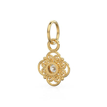 Load image into Gallery viewer, Natural Diamond Antique Charm / 18k Solid Gold Charm / Round Cut Diamond Charm / Handmade Real Diamond Charm / Solid Gold Dainty Charm - Jalvi & Co.