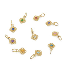 Load image into Gallery viewer, Natural Diamond Antique Charm / 18k Solid Gold Charm / Round Cut Diamond Charm / Handmade Real Diamond Charm / Solid Gold Dainty Charm - Jalvi & Co.