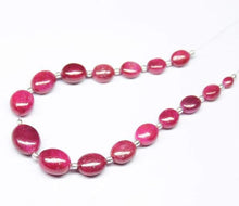 Load image into Gallery viewer, Natural Dyed Red Ruby Smooth Oval Gemstone Spacer Loose Beads Strand 14mm 5mm 8" - Jalvi & Co.