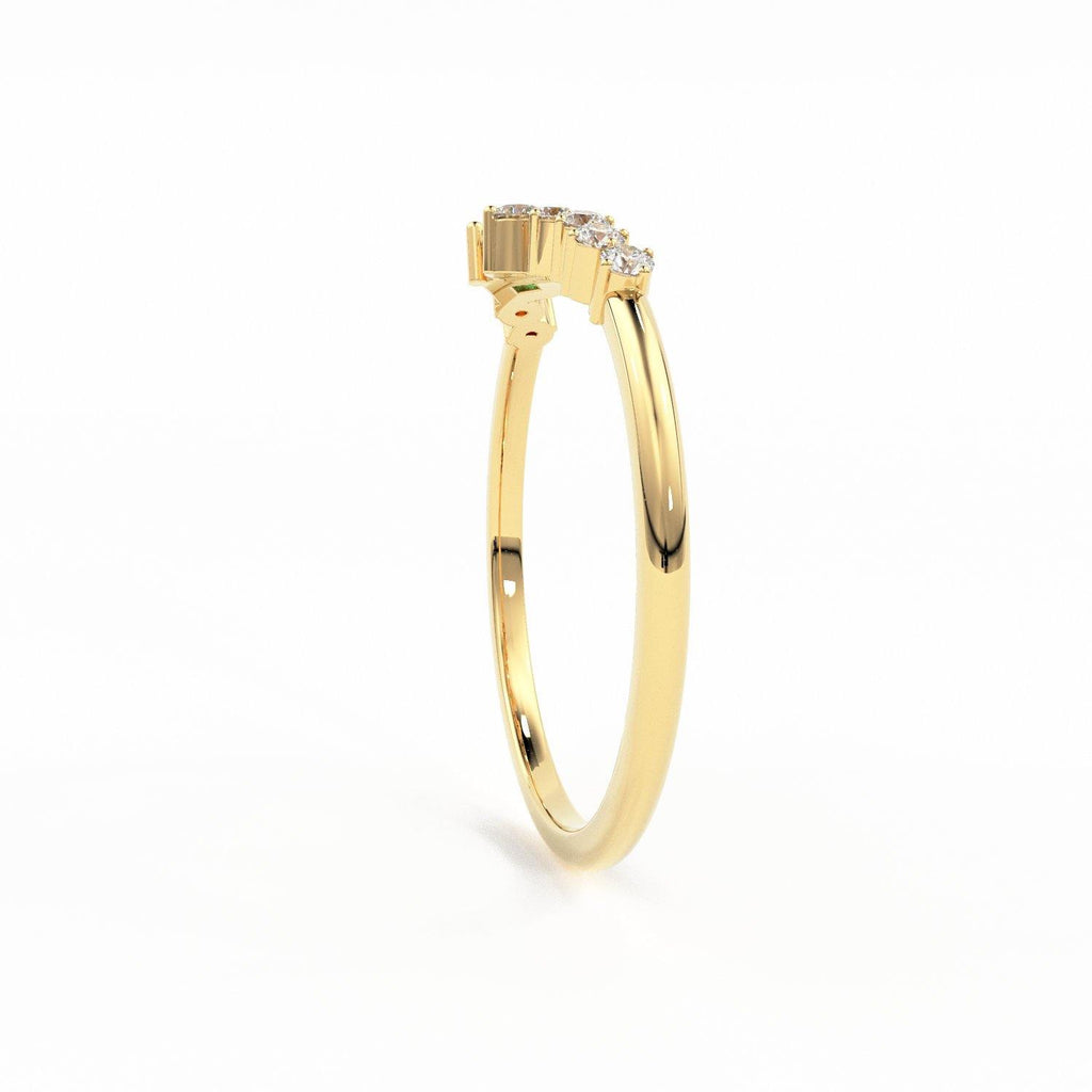 Natural Emerald Ring / 14k Gold Princess Cut Emerald Ring for Women / Emerald and diamond cluster rings / Emerald engagement ring - Jalvi & Co.