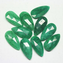 Load image into Gallery viewer, Natural Green Emerald Faceted Pear Drop Gemstone Pair Beads 1 Pair 30mm x 15mm - Jalvi & Co.