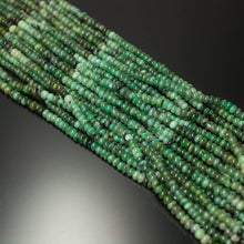 Load image into Gallery viewer, Natural Green Emerald Smooth Rondelle Beads 4mm 13inches - Jalvi &amp; Co.