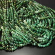 Load image into Gallery viewer, Natural Green Emerald Smooth Rondelle Beads 4mm 13inches - Jalvi &amp; Co.