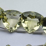 Natural Lemon Quartz Faceted Trillion Briolette Gemstone Beads 3pc 14mm