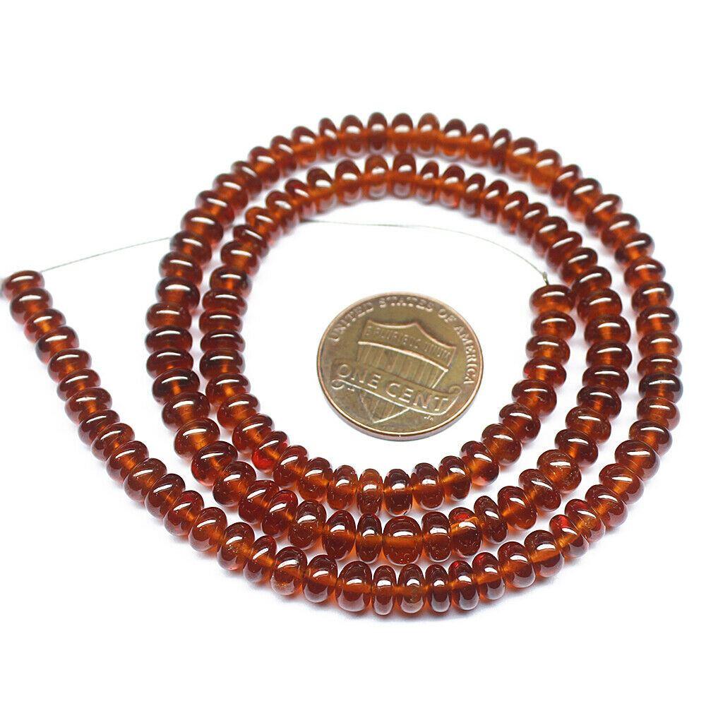 Natural Mozambique Garnet Smooth Rondelle Gemstone Loose Beads Strand 13" 5mm - Jalvi & Co.