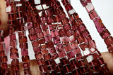 Natural Mozambique Red Garnet Smooth Box Square Gemstone Loose Beads 16