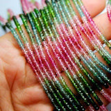 Natural Multi Tourmaline Faceted Rondelle Loose Gemstone Spacer Beads 13