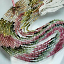 Load image into Gallery viewer, Natural Multi Tourmaline Micro Faceted Rondelle Loose Gemstone Beads 13&quot; 2.5mm - Jalvi &amp; Co.