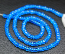 Load image into Gallery viewer, Natural Neon Blue Apatite Gemstone Faceted Rondelle Craft Beads Strand 14&quot; 3mm - Jalvi &amp; Co.