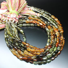 Load image into Gallery viewer, Natural Petro Multi Tourmaline Smooth Rectangle Chiclet Beads Strand 7mm 8" - Jalvi & Co.