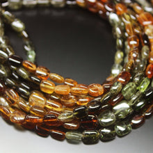 Load image into Gallery viewer, Natural Petro Multi Tourmaline Smooth Rectangle Chiclet Beads Strand 7mm 8" - Jalvi & Co.