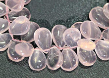 Load image into Gallery viewer, Natural Pink Rose Quartz Smooth Pear Drop Beads 11.5mm 16.5mm 8 inches - Jalvi & Co.