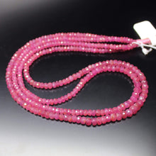 Load image into Gallery viewer, Natural Pink Sapphire Faceted Rondelle Gemstone Loose Beads Strand 3mm 4mm 4&quot; - Jalvi &amp; Co.