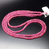 Natural Pink Sapphire Faceted Rondelle Gemstone Loose Beads Strand 3mm 4mm 4