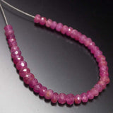 Natural Pink Sapphire Faceted Rondelle Gemstone Loose Beads Strand 4mm 5mm 4