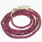 Natural Pink Tourmaline Faceted Rondelle Beads Necklace 3mm 4mm 21inches