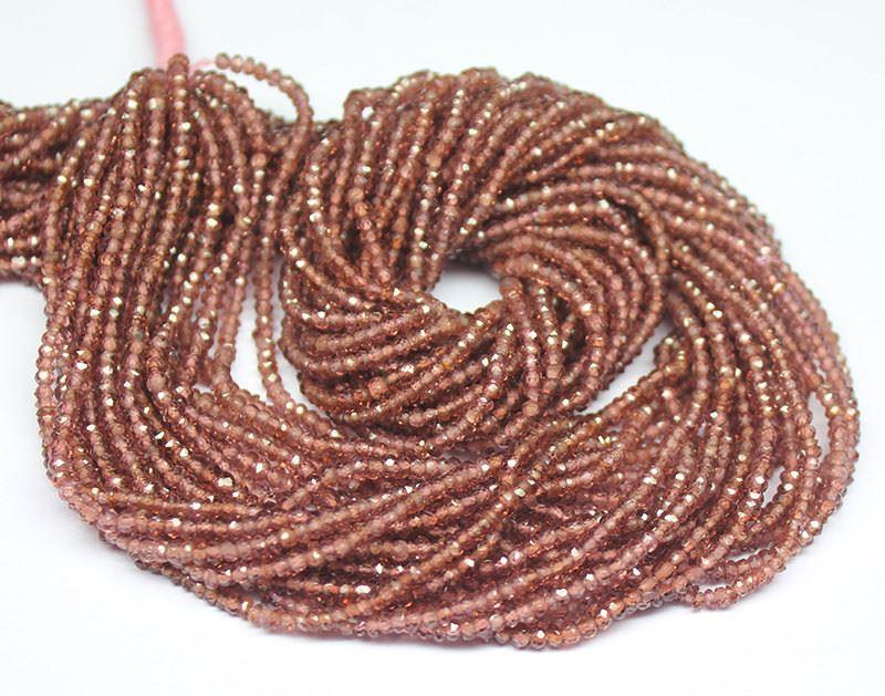 Natural Pyrope Red Garnet Faceted Rondelle Spacer Gemstone Loose Beads 13" 2mm - Jalvi & Co.