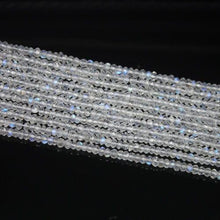 Load image into Gallery viewer, Natural Rainbow Moonstone Faceted Rondelle Loose Gemstone Beads Strand 13&quot; 3mm - Jalvi &amp; Co.