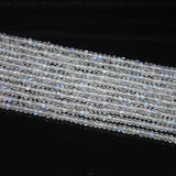 Natural Rainbow Moonstone Faceted Rondelle Loose Gemstone Beads Strand 13