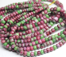 Load image into Gallery viewer, Natural Red Ruby Zoisite Faceted Rondelle Beads 3.5mm 7mm 18inches - Jalvi & Co.