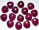 Natural Ruby, Side Drilled Faceted Heart Shape, Size 8mm 5 Match Pair