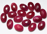 Natural Ruby, Without Drill Faceted Oval, Size 12x8mm 3 Match Pair