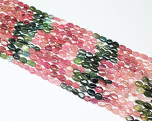 Load image into Gallery viewer, Natural Tourmaline Smooth Oval Gemstone Loose Beads Strand 4mm 5mm 13.5&quot; - Jalvi &amp; Co.