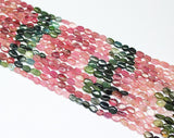 Natural Tourmaline Smooth Oval Gemstone Loose Beads Strand 4mm 5mm 13.5