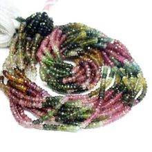 Load image into Gallery viewer, Natural Watermelon Tourmaline Faceted Rondelle Loose Gemstone Beads 13&quot; 3mm - Jalvi &amp; Co.