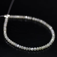Load image into Gallery viewer, Natural White Diamond Micro Faceted Loose Rondelle Gemstone Beads 2.3mm 2.6mm 5&quot; - Jalvi &amp; Co.