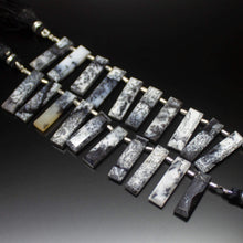 Load image into Gallery viewer, Natural White Moss Agate Faceted Rectangle Beads 22mm 25mm 10pc - Jalvi & Co.
