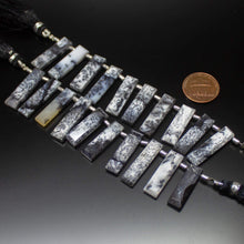 Load image into Gallery viewer, Natural White Moss Agate Faceted Rectangle Beads 22mm 25mm 10pc - Jalvi & Co.