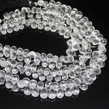 Natural White Quartz Faceted Briolette Tear Drop Loose Craft Beads 2pc 10mm