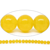Natural Yellow Jade Smooth Round Ball Gemstone Loose Spacer Beads 10mm 15