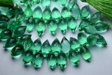 New Arrival, 10 Pcs,Superb-Finest Quality,Emerald Green Quartz Faceted Dew Drops Shape Briolettes, 11-12mm Size,