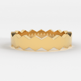 Octagon Wedding Band / 14k Gold All Around Octagon Women's Wedding Band / Unique Unisex Wedding Band / Polygon Handmade Solid Gold Band