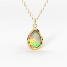 Load image into Gallery viewer, Opal 14k Gold Necklace / Teardrop Opal Necklace / Small Opal Necklace / Opal Jewelry / Dainty Necklace / Minimalist Jewelry / Gift for her - Jalvi &amp; Co.