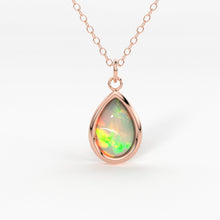 Load image into Gallery viewer, Opal 14k Gold Necklace / Teardrop Opal Necklace / Small Opal Necklace / Opal Jewelry / Dainty Necklace / Minimalist Jewelry / Gift for her - Jalvi & Co.