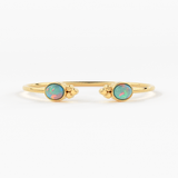 Opal Cuff Bracelet, Open Bangle Bracelet, Real Solid Gold Cuff Bracelet, Vintage Stacking Bangle, 14k Gold Bangle Bracelet