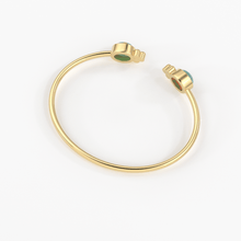 Load image into Gallery viewer, Opal Cuff Bracelet, Open Bangle Bracelet, Real Solid Gold Cuff Bracelet, Vintage Stacking Bangle, 14k Gold Bangle Bracelet - Jalvi & Co.